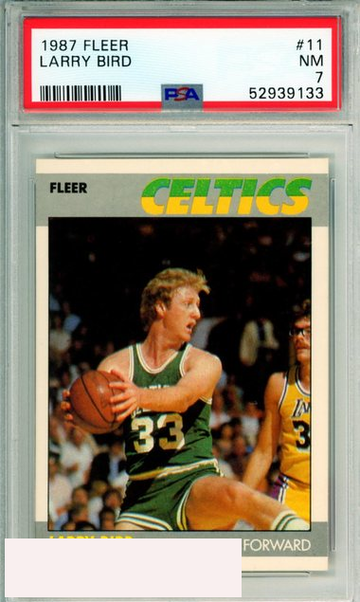1987 FLEER LARRY BIRD #11 HOF BOSTON CELTICS PSA 7 NM