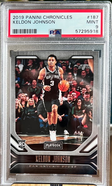 2019-20 Panini Chronicles Playbook Keldon Johnson #187 PSA 9 Mint Rookie Card RC