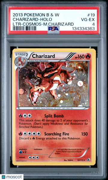 2013 Pokemon Black & White Legendary Treasures Charizard Holo PSA 4 #19