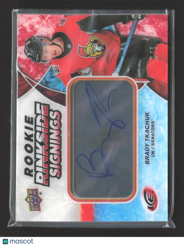 2019 Upper Deck Ice Rookie Rinkside Signings Brady Tkachuk #RRS-BT /5