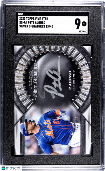 2023 Topps Five Star Pete Alonso #SS-PA Silver Sigs. SGC 9