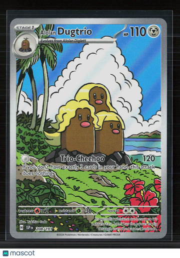 2024 Surging Sparks Alolan Dugtrio Holo Secret Rare #208/191