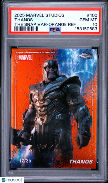 2025 Topps Marvel Studios Chrome The Snap Variations Thanos #100 PSA 10