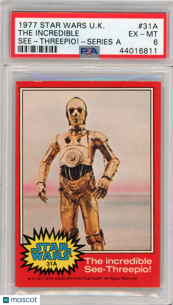1977 Star Wars U.K. Series A The Incredible See Threepio! #31A PSA 6
