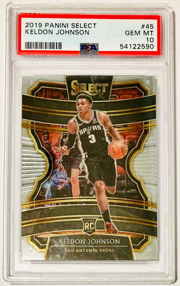 Keldon Johnson 2019 Panini Select Rookie Card RC #45 PSA 10 GEM MINT San Antonio Spurs