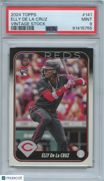 2024 Topps Series 1 Elly De La Cruz #141 Vintage Stock Parallel/Variety Rookie Base Set PSA 9
