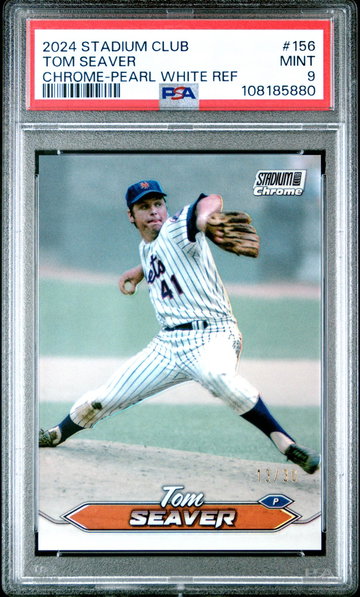 2024 Topps Stadium Club Chrome-Pearl White Refractor Tom Seaver #156 /30 PSA 9