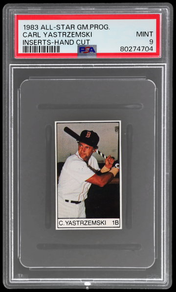 1983 All-star Game Program Carl Yastrzemski Inserts Hand Cut PSA 9