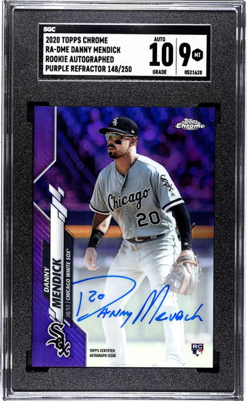 2020 Topps Chrome Purple Refractor Danny Mendick #RA-DME RC Auto /250 SGC 9 Auto 10