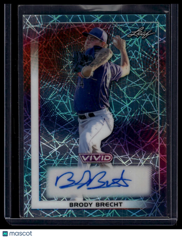 2026 Leaf Vivid Brody Brecht #BA-BB1 Base Autographs Lazer Teal SN AU