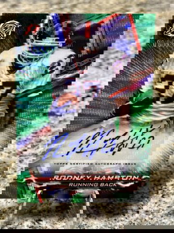 2023 Topps Composite RODNEY HAMPTON #/175 AUTO Green Wave New York Giants