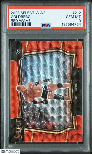2023 Panini Select WWE Goldberg #212 Red Wave PSA 10