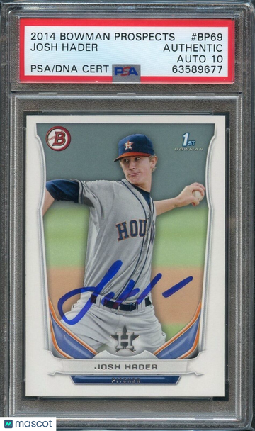 2014 Bowman Prospects Josh Hader #BP69 PSA A Auto 10