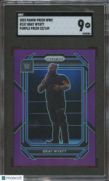 2023 Panini Prizm Wwe Bray Wyatt #157 Purple Prizm Base Set SGC 9