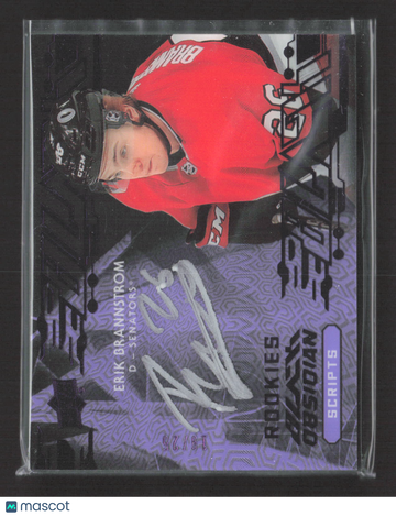 2020 Upper Deck Black Obsidian Scripts Erik Brannstrom #OS-EB Purple