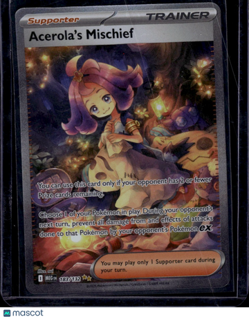 2025 Mega Evolution Acerola's Mischief Holo Secret Rare FA SAR #183/132