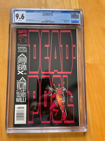 Deadpool The Circle Chase Newsstand Edition #1 CGC 9.6 White Pages.  Ultra Rare Newsstand Editions
