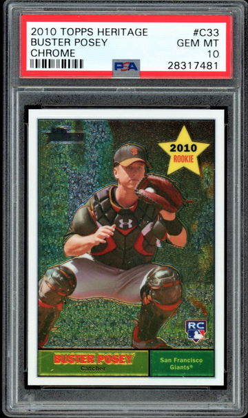 2010 Topps Heritage Chrome #33 Buster Posey RC  PSA 10  Pop Just 36