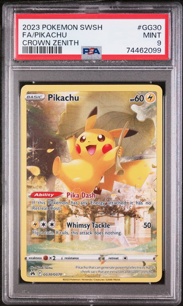 2023 Pokemon Sword and Shield Crown Zenith Pikachu #GG30 PSA 9
