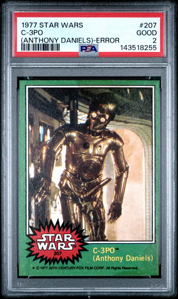 1977 Star Wars Anthony Daniels Error C-3po #207A PSA 2