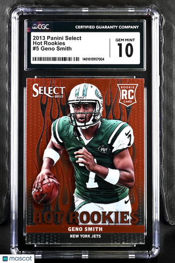 Graded 10 2013 Panini Select Geno Smith #5 Red Rookie Hard Signed Football Card