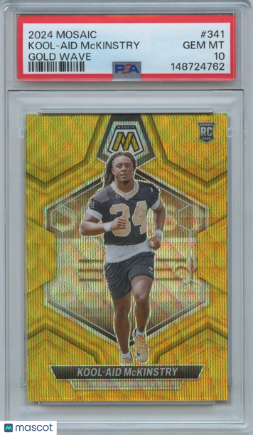 2024 Panini Mosaic Kool-Aid Mckinstry #341 Gold Wave Rookie PSA 10