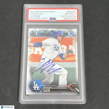 2016 Bowman Draft Gavin Lux #BDC67 Chrome PSA 8 Auto A
