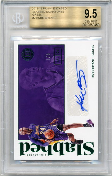 Kobe Bryant 2018-19 Panini Encased Slabbed Signatures Green 1/5 BGS 9.5/10 Auto