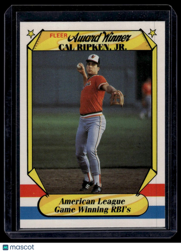 1987 Fleer Award Winners Cal Ripken, Jr. #33