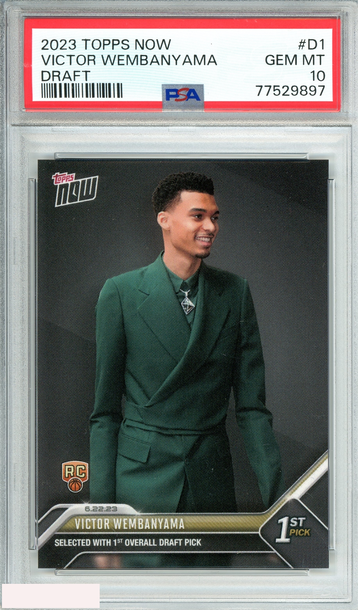 2023 TOPPS NOW DRAFT VICTOR WEMBANYAMA #D1 ROOKIE RC PSA 10 GEM MT
