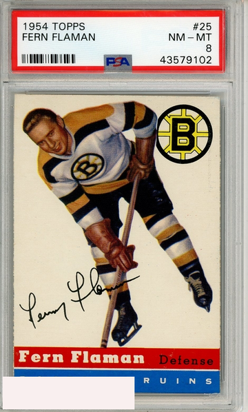 1954 TOPPS FERN FLAMAN #25 PSA 8 NM-MT