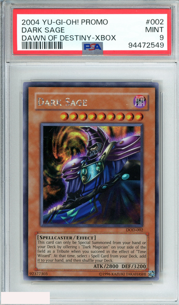 2004 YU-GI-OH! PROMO DARK SAGE #002 DAWN OF DESTINY-XBOX PSA 9 MINT