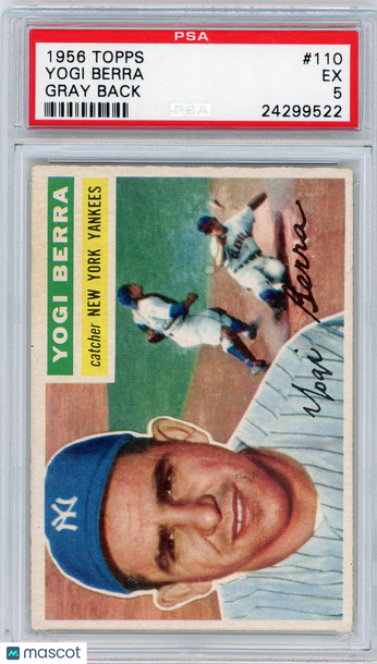 1956 Topps Yogi Berra #110 Gray Back PSA 5