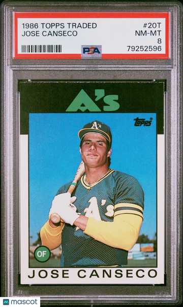 1986 Topps Traded Jose Canseco #20T PSA 8