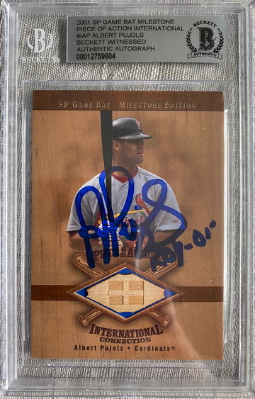 2001 Albert Pujols rookie of the year rc auto bat piece BGS witnessed Low Pop!
