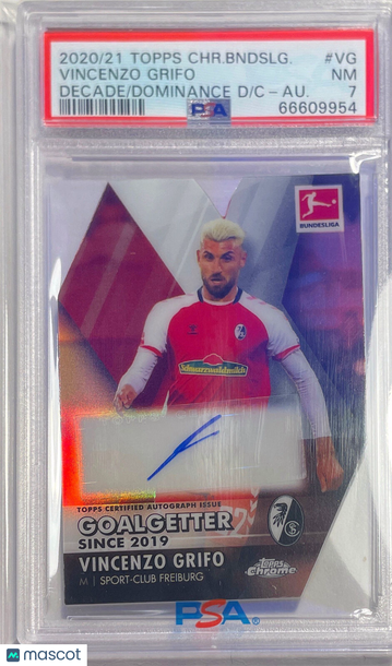 2020 Topps Chrome Bundesliga Decade Of Dominance Die-Cut Vincenzo Grifo #VG Au. PSA 7