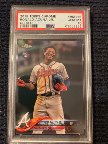 2018 Topps Chrome Update RONALD ACUNA Jr. RC Rookie PSA 10 Gem Mint HMT25 