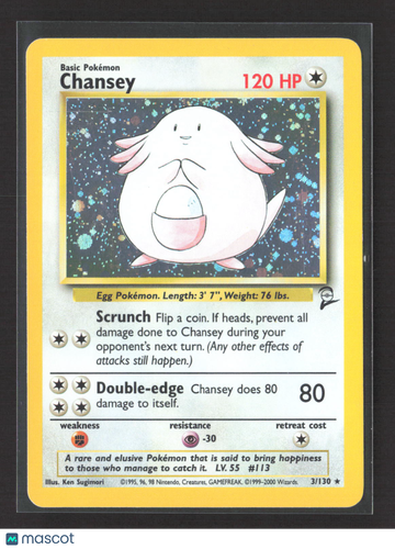 2000 Base Set 2 Chansey Holo Rare #3/130