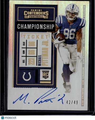 2020 Panini Contenders Football Michael Pittman Jr. #114 Championship Ticket /49 RC