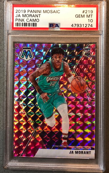 2019-20 Panini Mosaic JA Morant Pink Camo PSA 10
