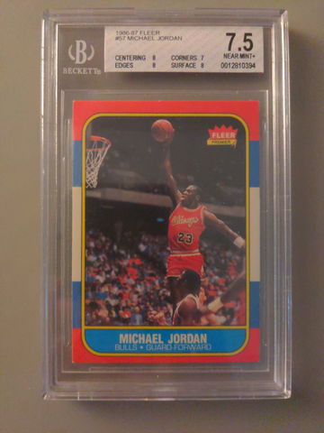 1986-87 FLEER MICHAEL JORDAN ROOKIE CARD RC BGS 7.5