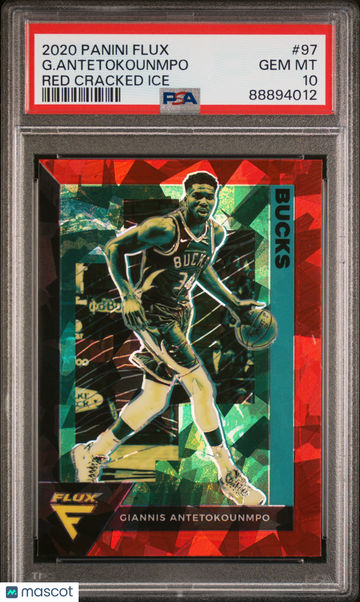 2020 Panini Flux G. Antetokounmpo #97 Red Cracked Ice PSA 10