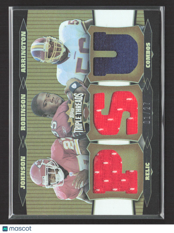 2006 Topps Triple Threads Larry Johnson Michael Robinson LaVar Arrington #TTRC66 Sepia /27 Triple Relic Memorabilia