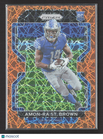 2021 Panini Prizm Football Amon-Ra St. Brown #358 Orange Lazer RC