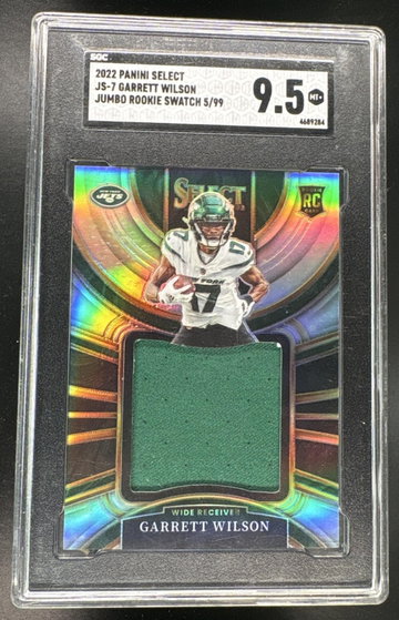 2022 Select Garrett Wilson Rookie Jumbo Swatch /99 SGC 9.5