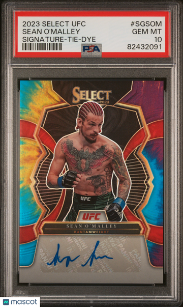 2023 Panini Select UFC Signatures Sean O'malley #SGSOM Tie Dye PSA 10