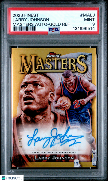 2023 Topps Finest Masters Autographs Larry Johnson #MALJ Gold Ref /50 PSA 9