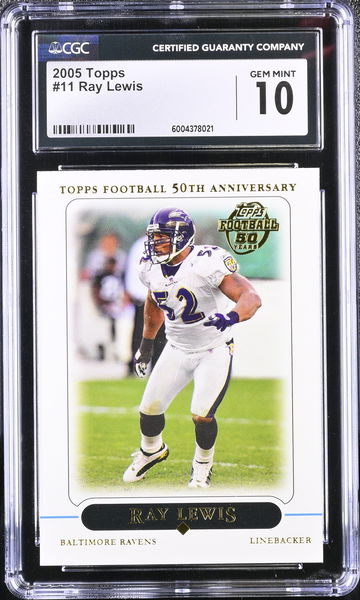 2005 TOPPS RAY LEWIS #11 CGC 10