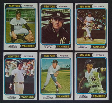 1974 Topps New York Yankees Lot of 12 Lou Piniella Sparky Lyle Bobby Murcer 🔥⚾🔥⚾