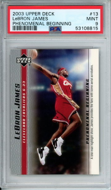 LEBRON JAMES 2003 Upper Deck Phenomenal Beginning #13 PSA 9 Mint Cavs Lakers Heat